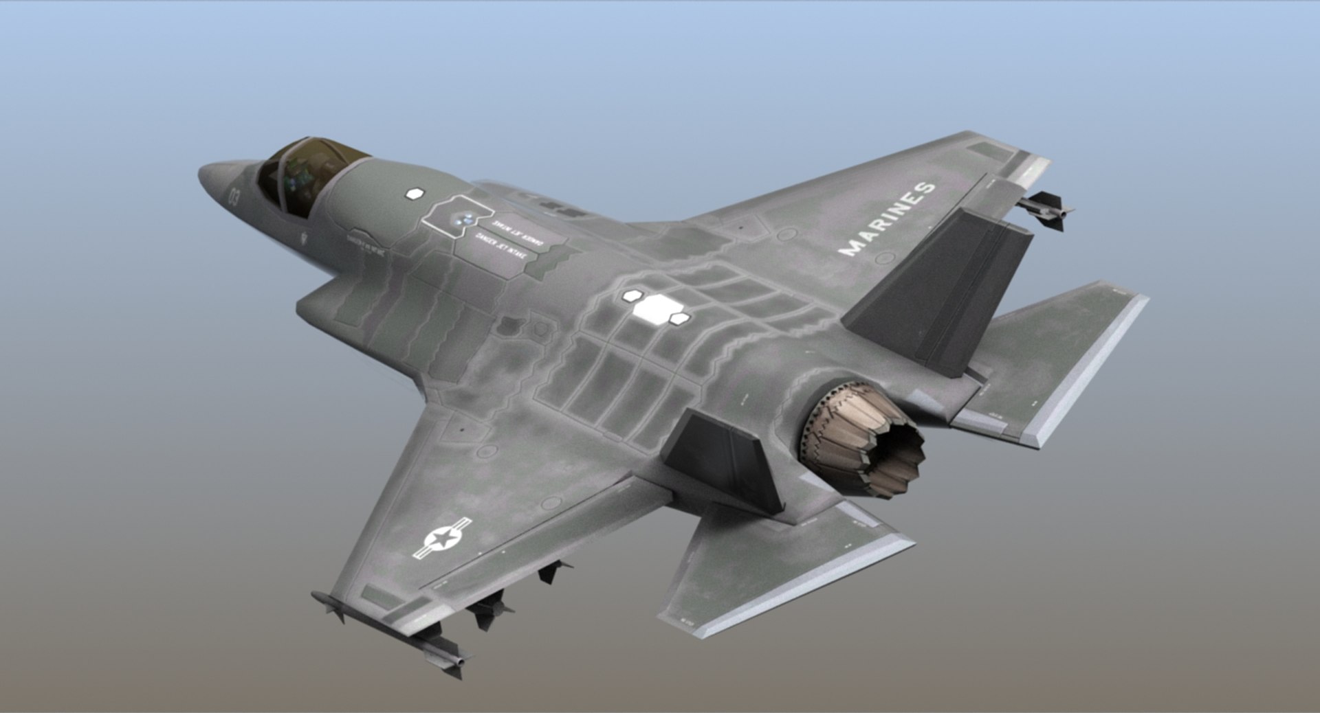 f-35 strike fighter 3D https://p.turbosquid.com/ts-thumb/Ff/GfZy4R/I5rvy0xK/f35b_usmc_1480_vray_cam04/jpg/1505670122/1920x1080/fit_q87/dbf6d3da4e3773f93916ec6f89bbbdc40c47074a/f35b_usmc_1480_vray_cam04.jpg