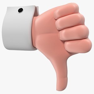 Cartoon Man Hand Thumbs-Down Gesture