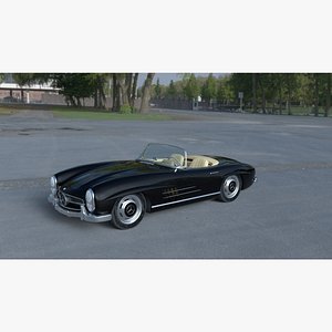 mercedes 300sl roadster w198 3d model