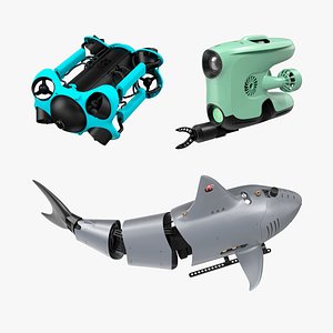 Rigged Underwater Drones Collection 3D