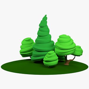 stylized trees 3D model