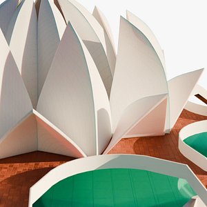 Lotus Temple 3D Model Stylized Mid Poly Architecture Landmark Multi Format Editorial Use model