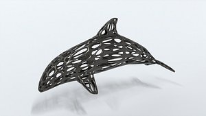 3D dolphin voronoi statue