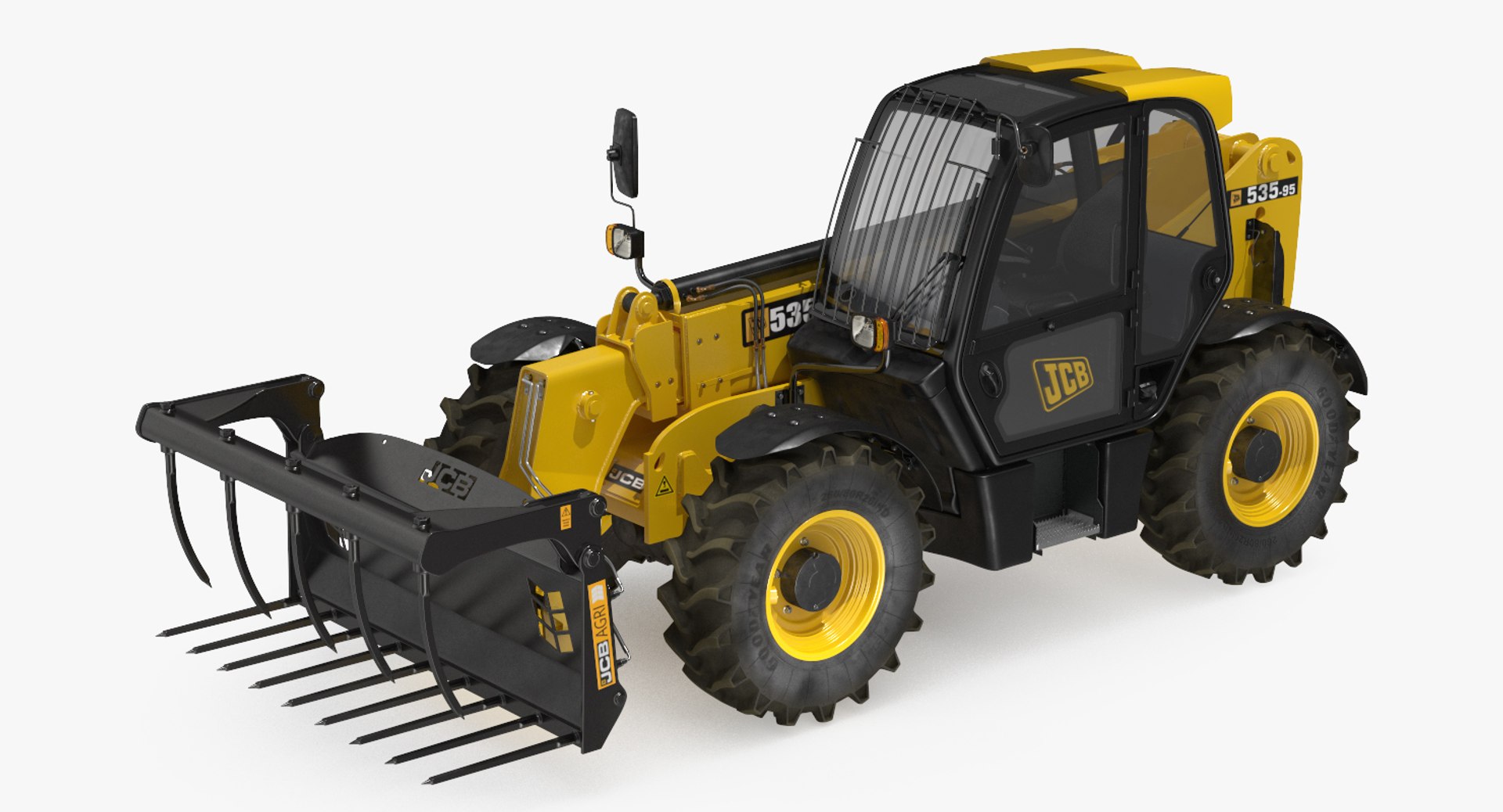 JCB 535 Hydraulic Telehandler Forklift 3D Model 3D model preview