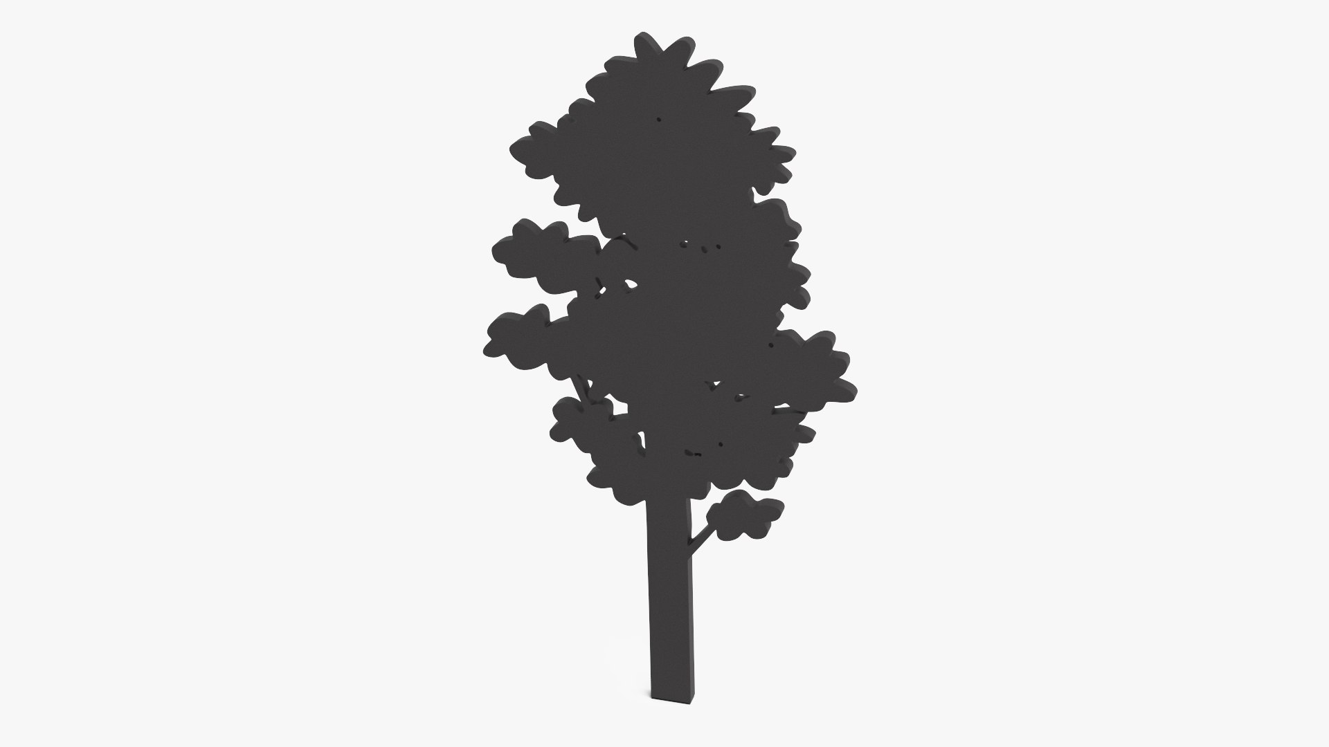 Poplar Tree Silhouette 3D model preview