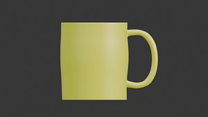 3D yellow Ceramic Mug