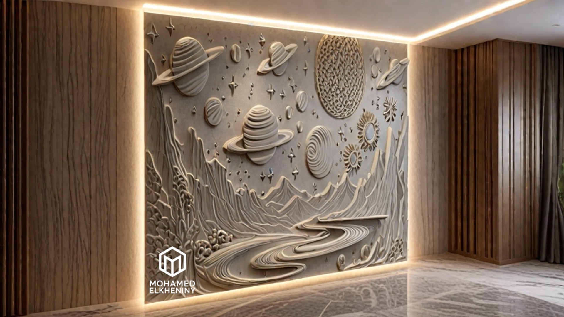 3D Modern Panel Wall Decor Set Relief Stl Mural CNC 166 - TurboSquid ...