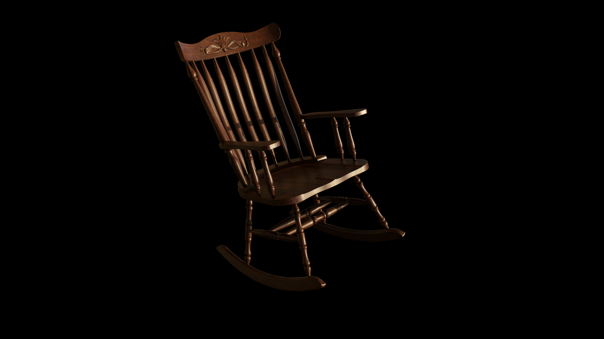 Vintage Wooden Rocking Chair Model - TurboSquid 1574827