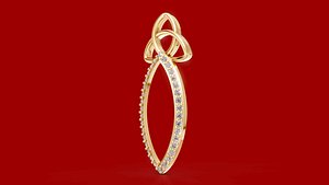 Celtic Knot Diamond Pendant 3D