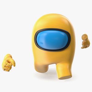 Running Among Us Character Yellow
