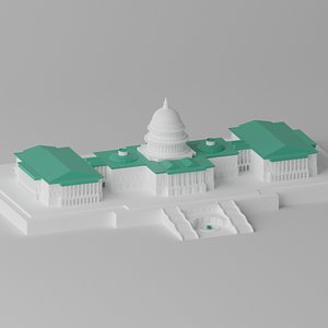 Cartoon United States Capitol Building 1