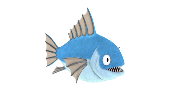 Cartoon blue fish Modelo 3D - TurboSquid 1960521