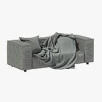 Grey Sofa with Blanket