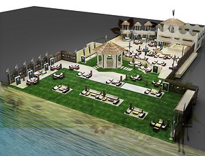 3D Exterior Design Beach Resort Layout a541 model