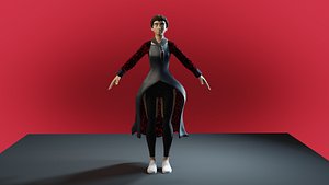 character girl cartoon human 3D