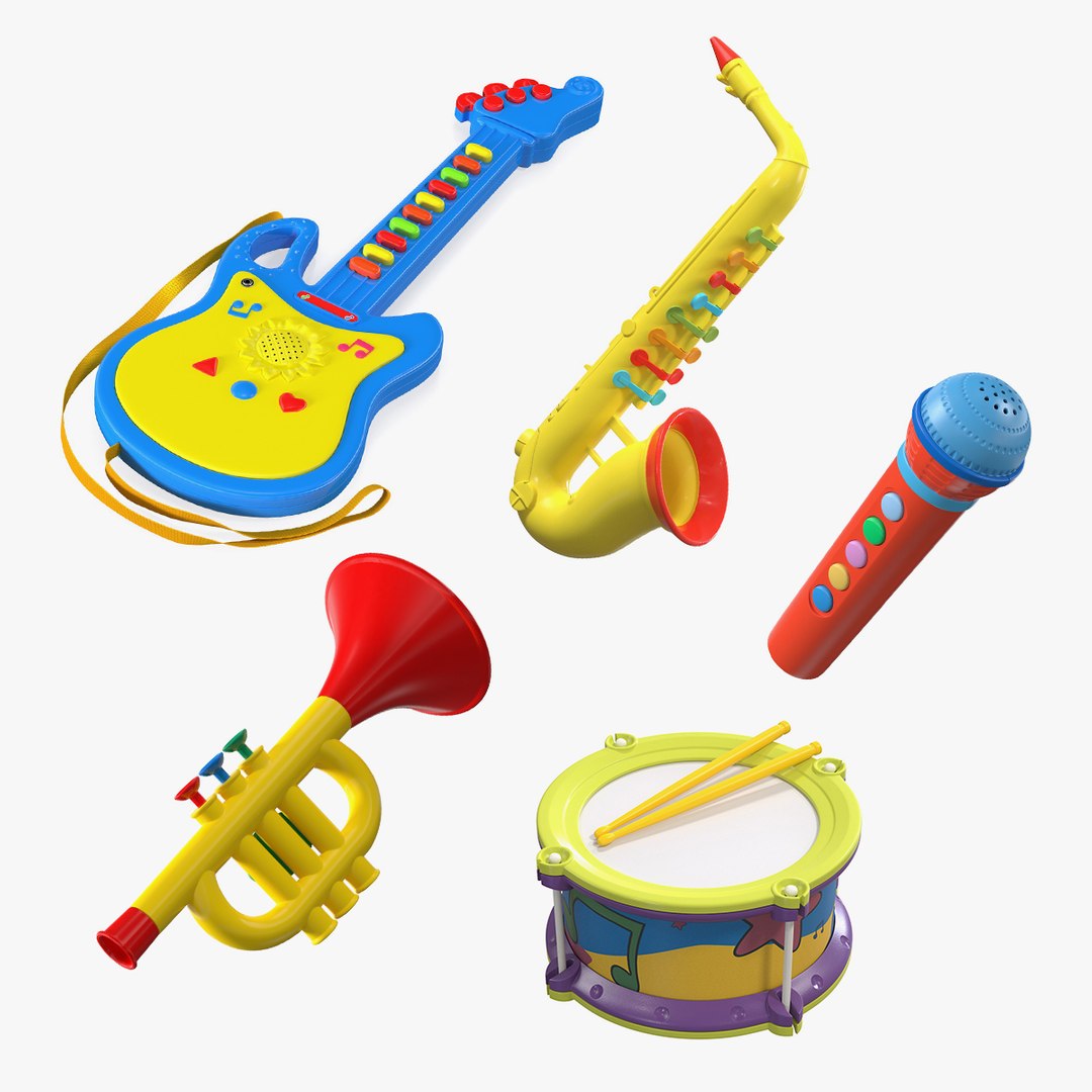 Musical Toy Instruments Collection 2 3D model preview