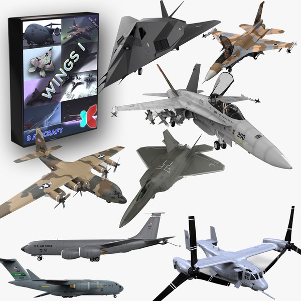 3d 8 modern military aircraft model