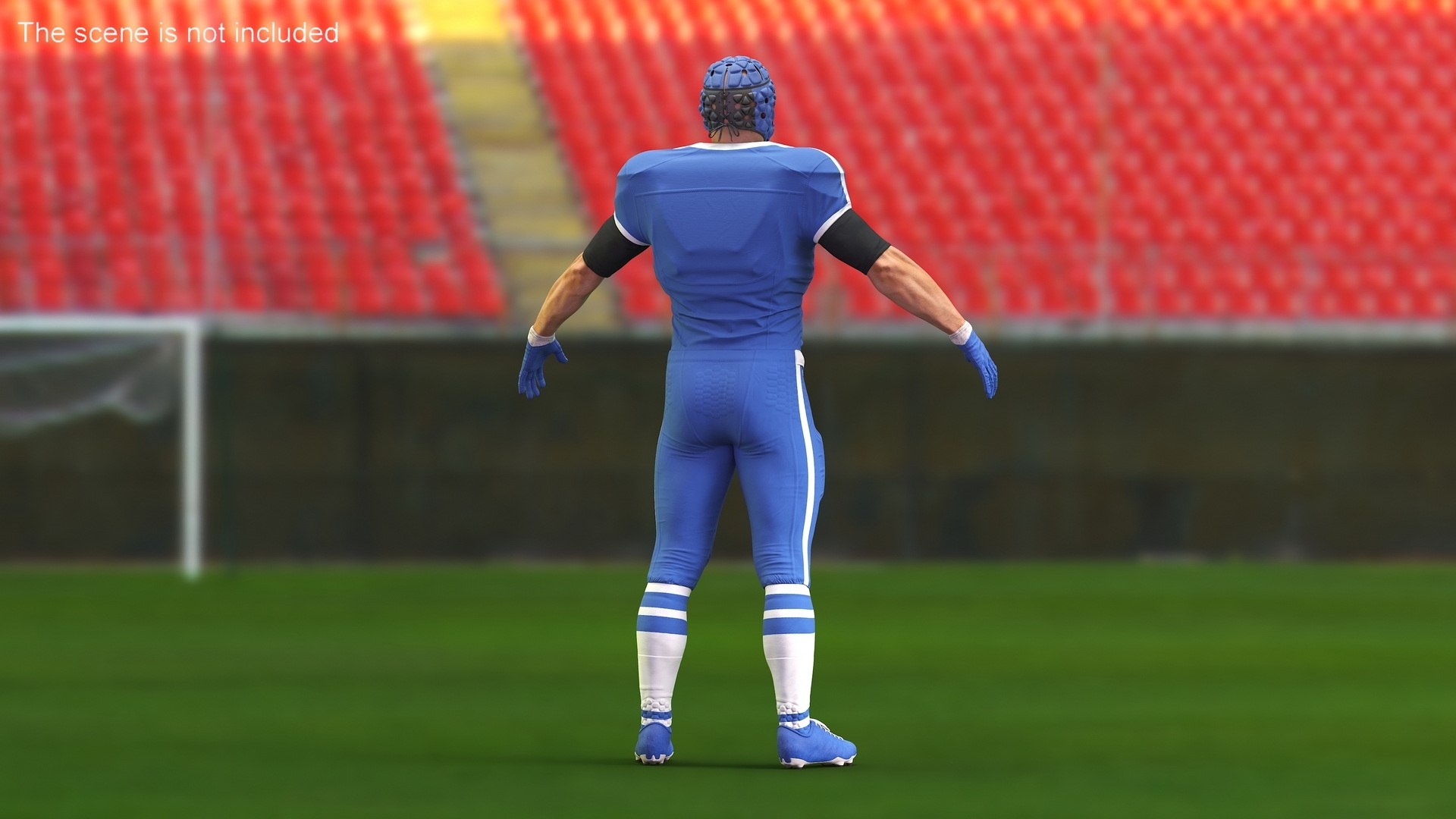 Uniform Football Player With Rugby Helmet Headguard A-Pose 3D ...