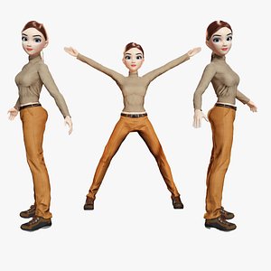 Stylized Girl Model Rigged 3D model