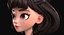 漫画ブルネットの少女の頭