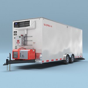 Kubota Diesel Generator Morgue Support Trailer with Interior Rigged for Maya
