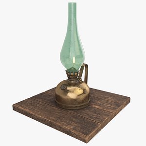 3D brass kerosene oil lamp