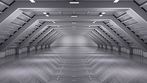 3D Sci Fi Underground Walkway model