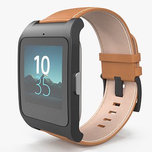 Smart Watch Sony with Leather Strap