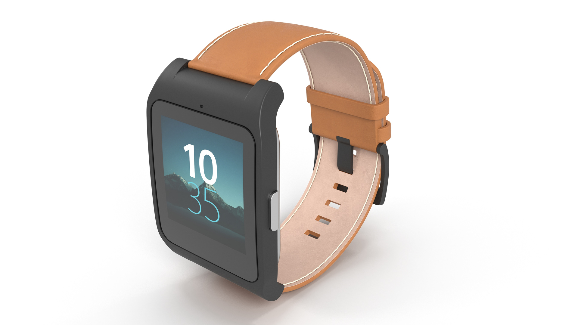 3D Smart Watch Sony With Leather Strap Model TurboSquid 2220145