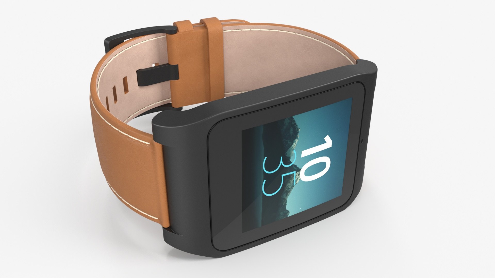 3D Smart Watch Sony With Leather Strap Model - TurboSquid 2220145