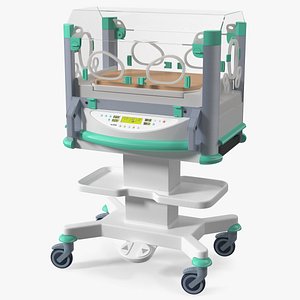 Hospital Infant Incubator Cart 3D