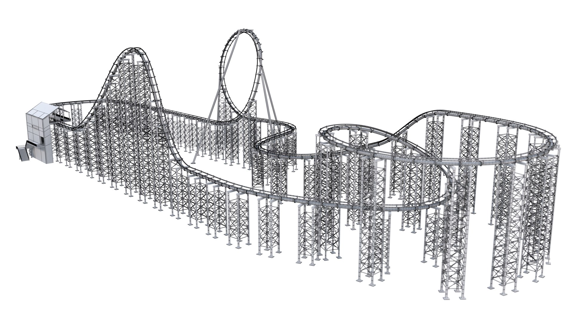 Roller Coaster Track 3D Model TurboSquid 1811816