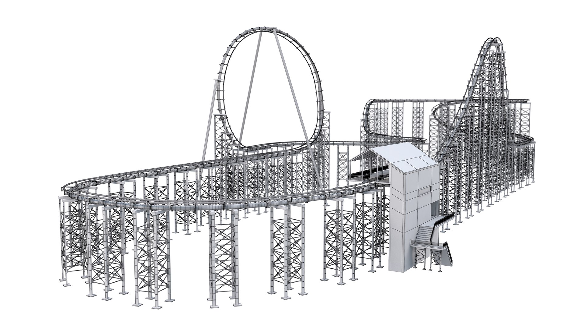 Roller Coaster Track 3D model - TurboSquid 1811816