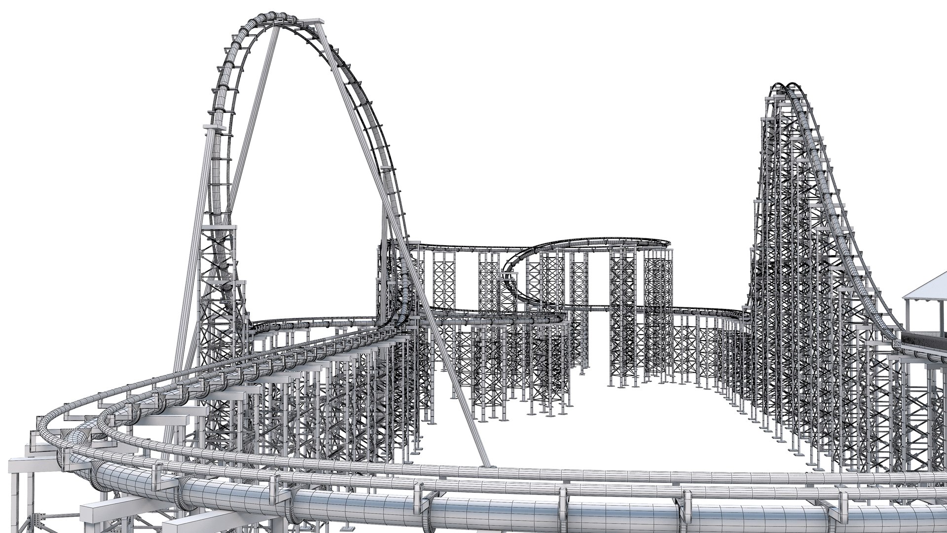 Roller Coaster Track 3D Model TurboSquid 1811816