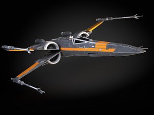 3d x-wing fighter black model