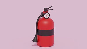 3D Cartoon Fire Extinguisher