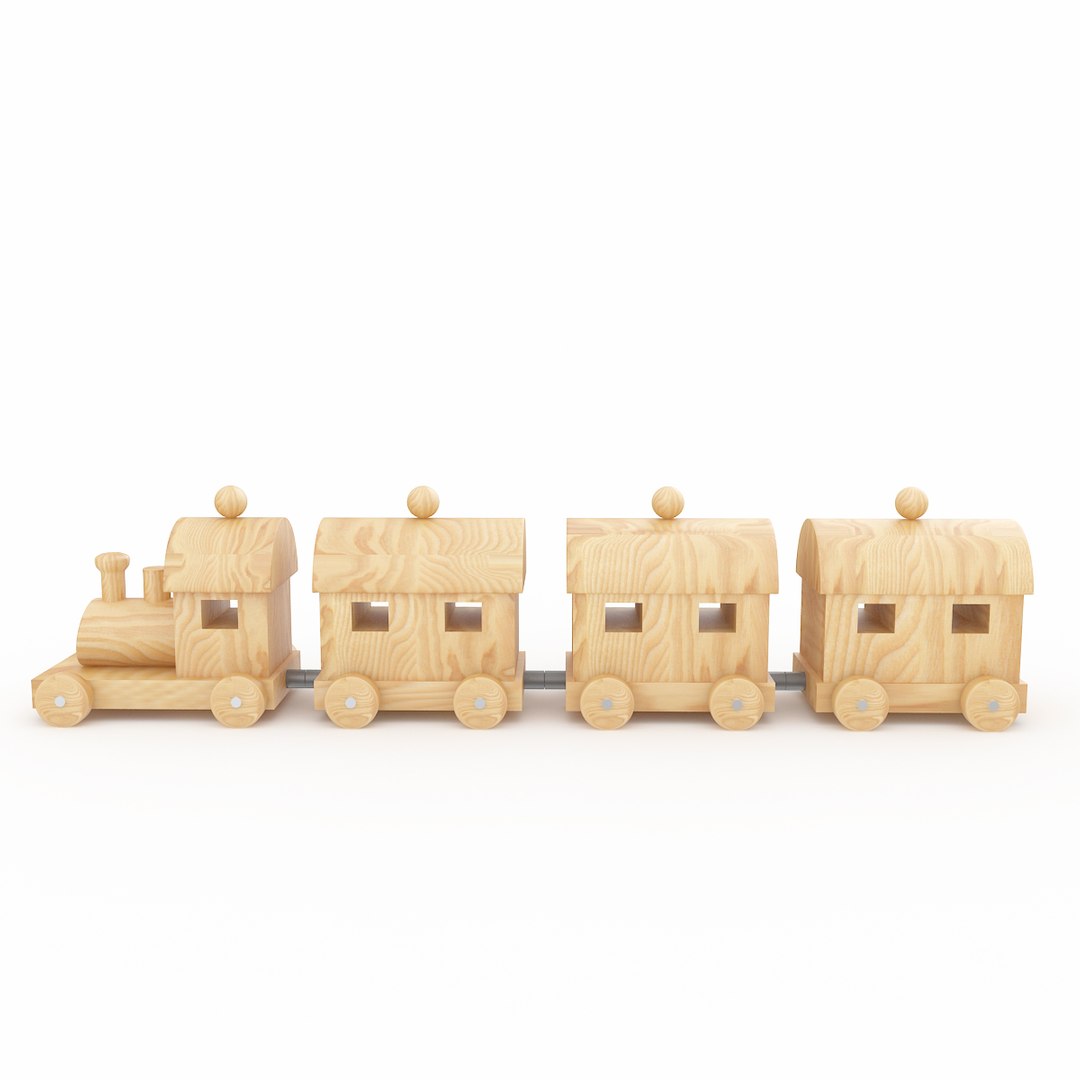 Wooden Toy Train 3D Model - TurboSquid 1328963