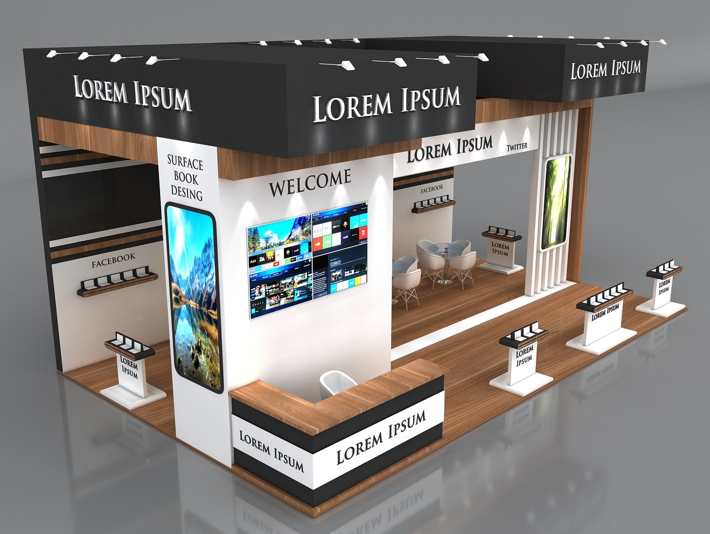 Booth Exhibition Stand Stall Model Turbosquid 1614996 