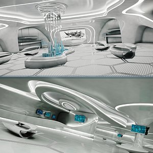 3D model sci-fi exhibition room design