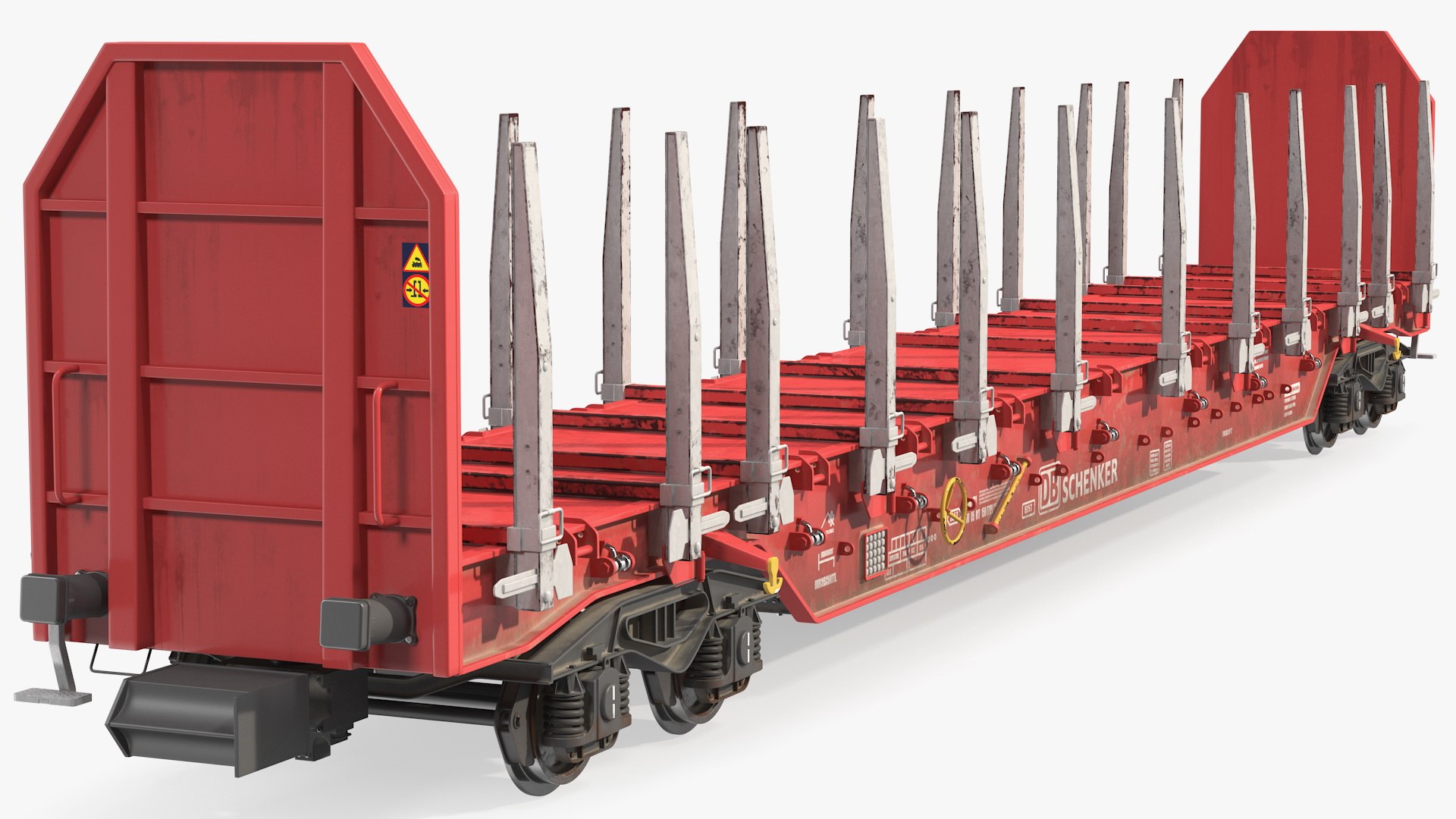 Rnoos 644 Stake Wagon Empty Dirty 3D model preview