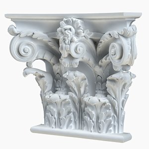free wall pier capital 12 3d model