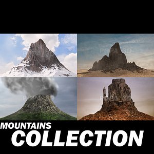 mountains snowy desert 3d model