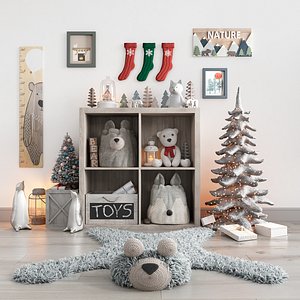 Christmas and New Year decor set for nursery 3D