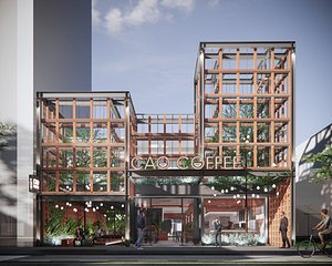 Brick Coffee Store Architecture and Interior model