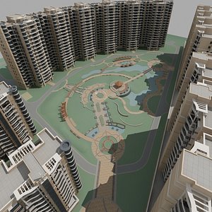 City Block with Leisure Area model