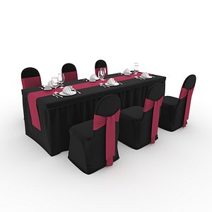 3D Banquet Table and Chair 144