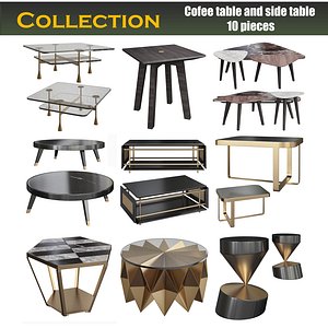 Cofee table and side table  3d models collection 10 pieces