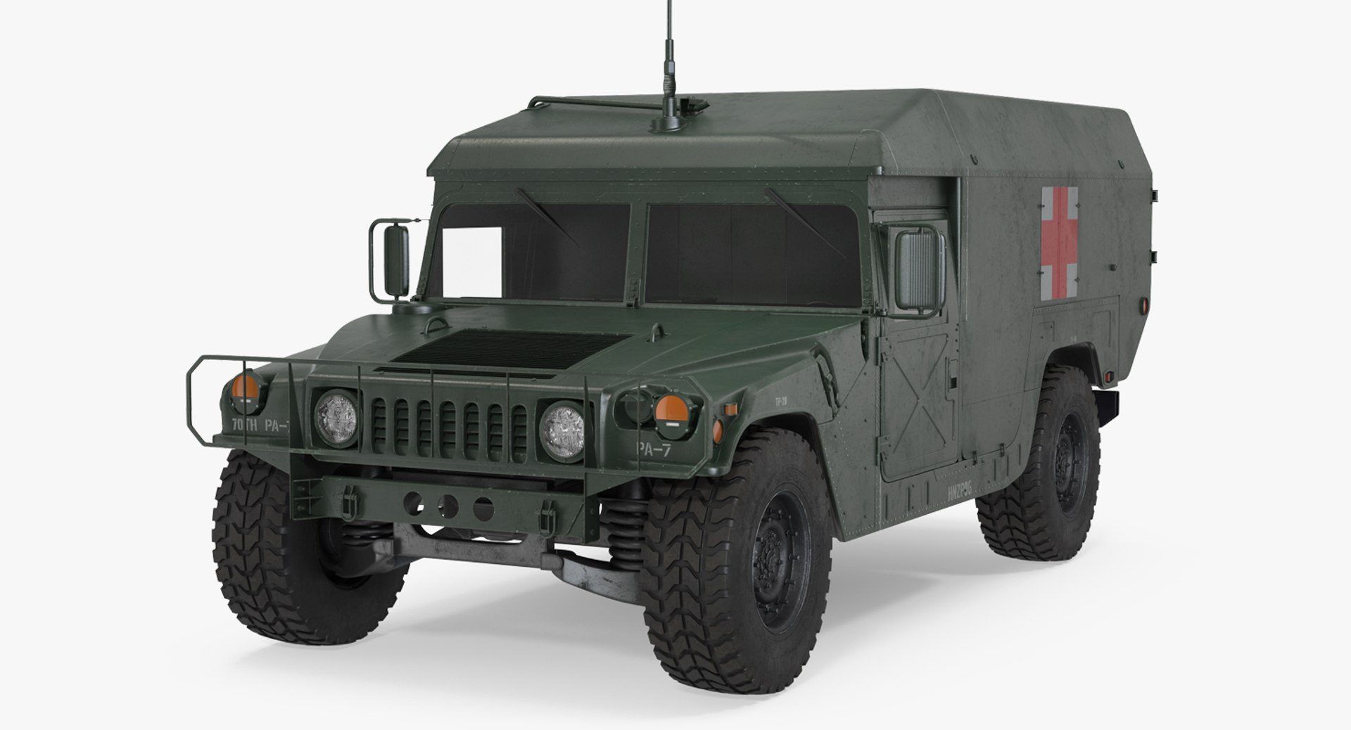 Ambulance Military Car HMMWV m996 3D Model 3D model preview