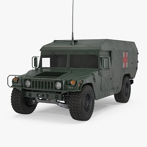 ambulance military car hmmwv 3d model