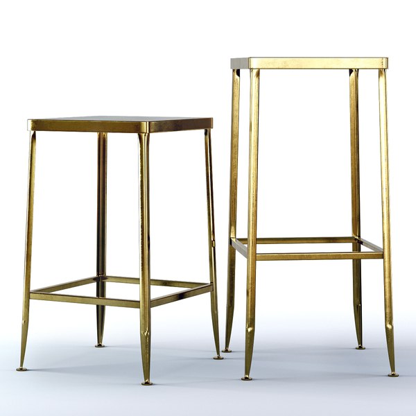 CB2 Flint Gold Bar Stools 3D 모델 TurboSquid 1355060